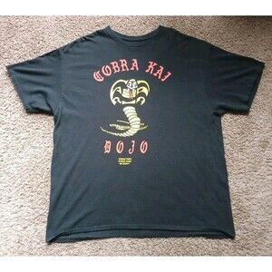 Cobra Kai Snake T-Shirt Men's 2XL Black Short Sleeve